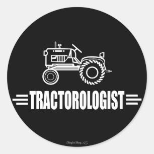 Funny Tractor Classic Round Sticker