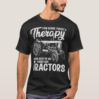 Funny Tractor Farmer Therapy Vintage Farm Tractor T-Shirt