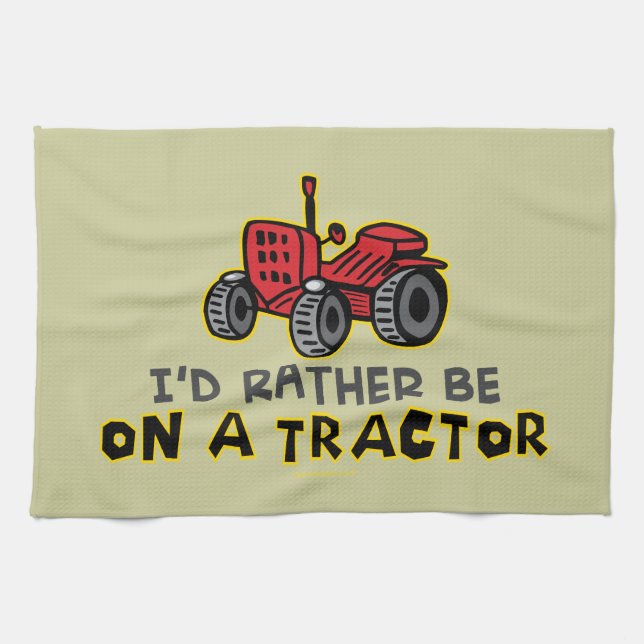 Funny Tractor Kitchen Towel (Horizontal)