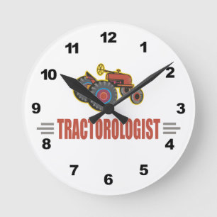 Funny Tractor Round Clock