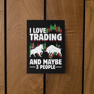 Funny Trading Quote Bull & Candlestick Daytrading  Invitation