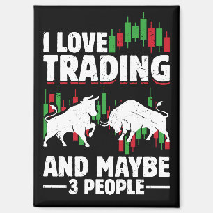Funny Trading Quote Bull & Candlestick Daytrading  Magnet