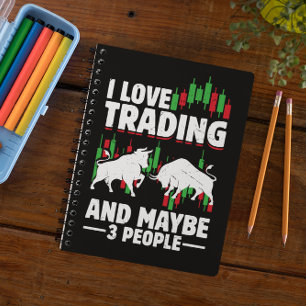 Funny Trading Quote Bull & Candlestick Daytrading Notebook