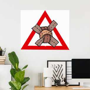 Funny Traffic Jam Knot Warning Road Sign 