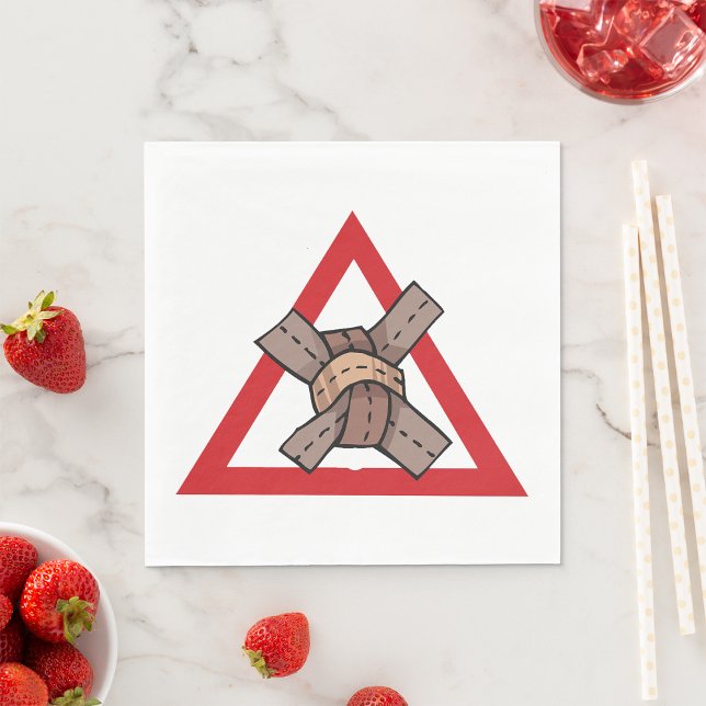 Funny Traffic Jam Knot Warning Road Sign  Napkin (Creator Uploaded)