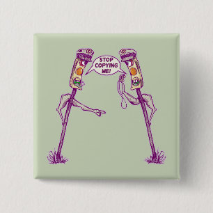 Funny traffic lights 2 inch square button