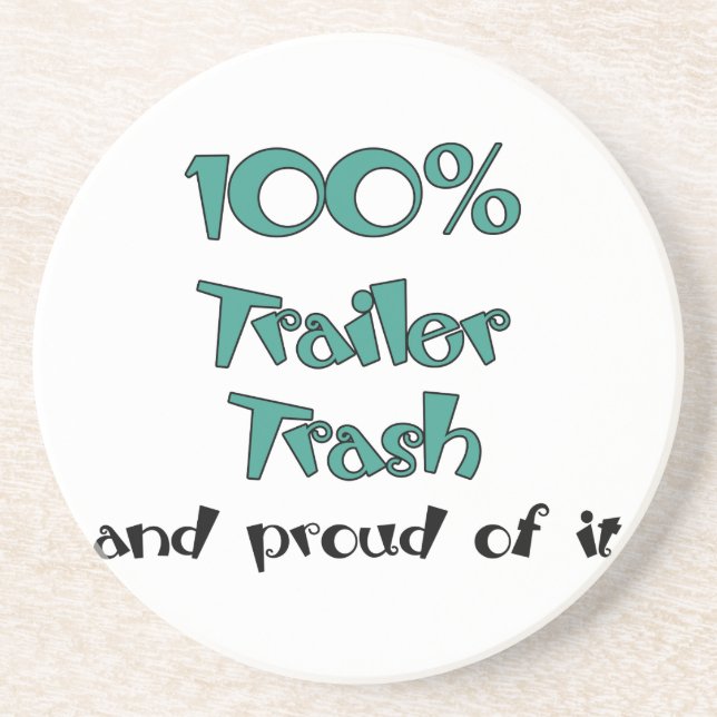 Funny Trailer Park Sandstone Coaster (Front)