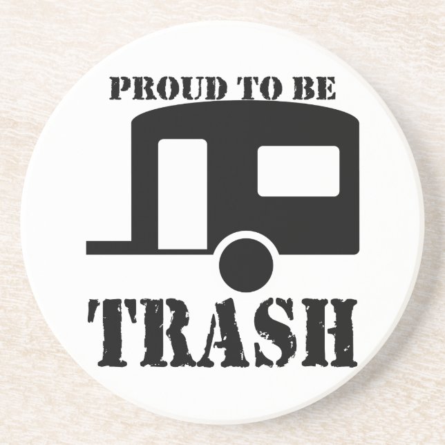 Funny Trailer Park Sandstone Coaster (Front)