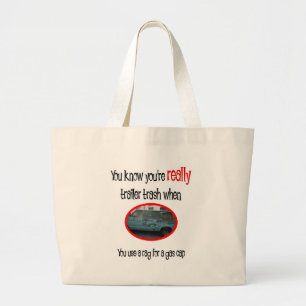 Funny Trailer Park Shirt Large Tote Bag