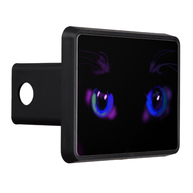 Funny Trailier Hitch Cover Blue Eyed Black Cat (Right)