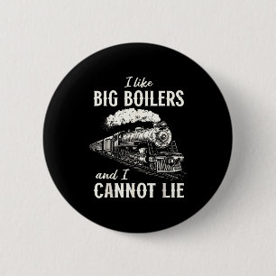 Funny Train Big Boilers Steam Locomotive Freight  2 Inch Round Button