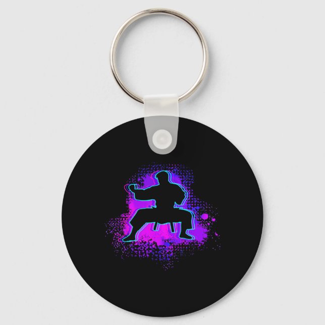 Funny Training Fighter Graphic Martial Arts Men Keychain (Front)
