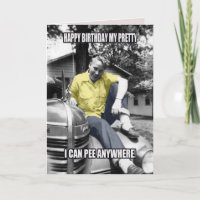 FUNNY TRANSGENDER VINTAGE PHOTO BIRTHDAY CARD PEE
