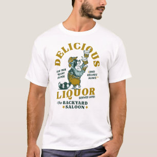 Funny Trash Panda Raccoon Alcohol Drinking Party T-Shirt