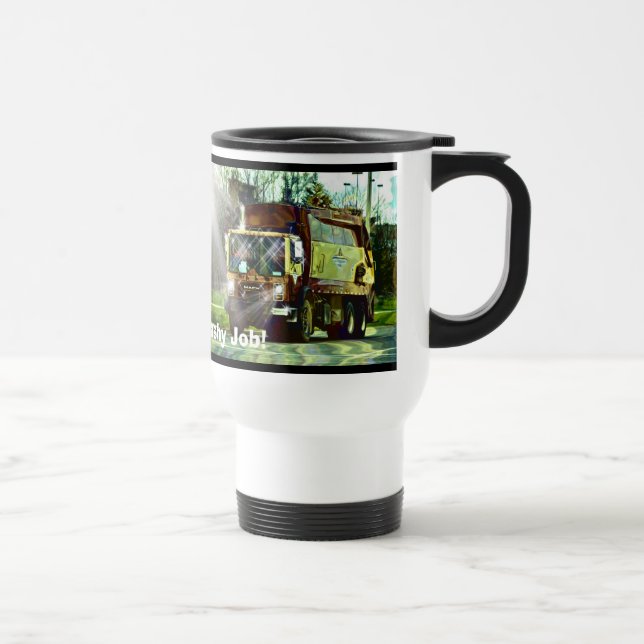 FUNNY TRASH TRUCK DRIVER'S COFFEE MUG (Right)