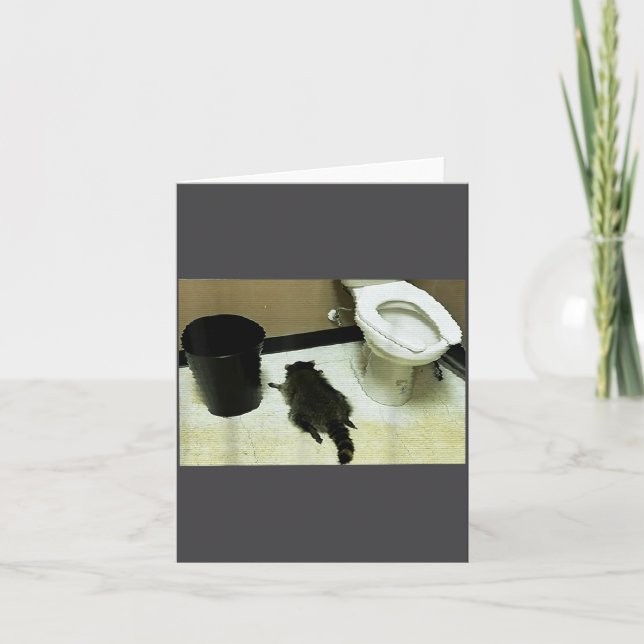 Funny Trashed Panda Drunk Racoon  Card (Front)