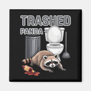 Funny Trashed Panda Raccoon Gets Drunk Magnet