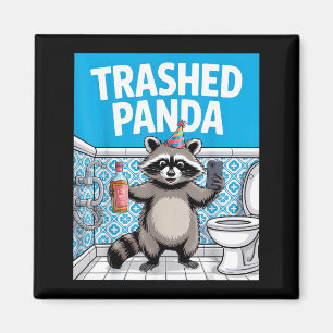 Funny Trashed Panda Raccoon Gets Drunk Magnet