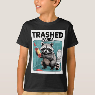 Funny Trashed Panda Raccoon Gets Drunk  T-Shirt