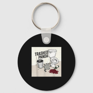 Funny Trashed Panda Racoon Gets Drunk Keychain