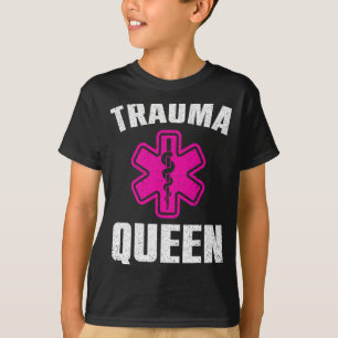Funny Trauma Queen Art For Paramedic Women Emt Lov T-Shirt