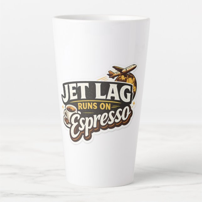  Funny Travel Coffee Lover Hat Latte Mug (Front)