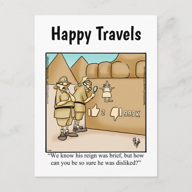 Funny Travel Humour Postcard (Front)