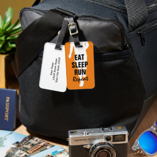 Funny travel luggage tag for marathon runner