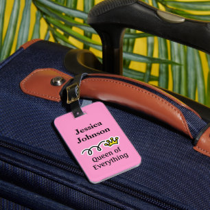 Funny travel luggage tag   Queen of everything