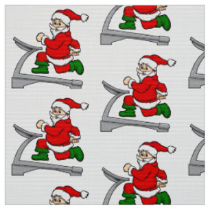 funny treadmill santa claus fabric