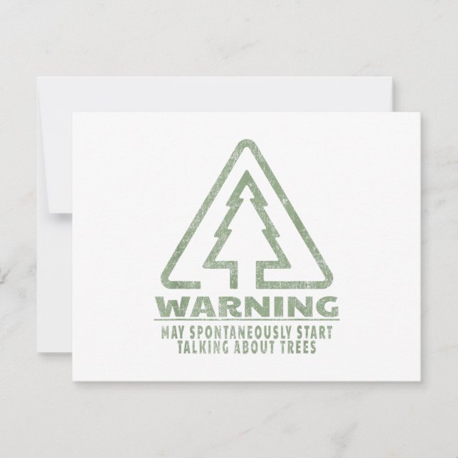 Funny Tree Lover Warning Quote Forestry Students T Save The Date (Front)