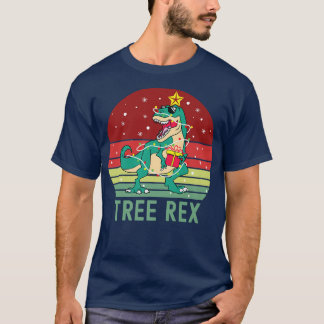 Funny Tree Re T Re Dinosaur Christmas Retro Vintag T-Shirt