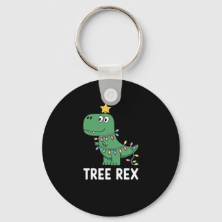 Funny Tree Rex Christmas Dinosaur Holiday Pun Keychain
