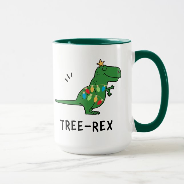Funny Tree-Rex Christmas Mug (Right)