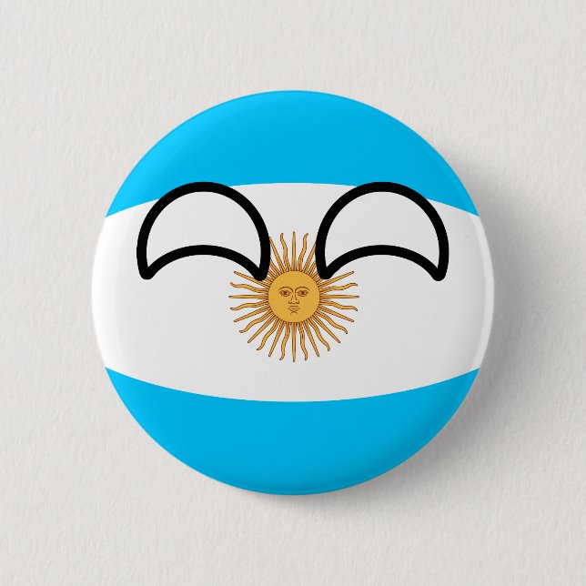 Funny Trending Geeky Argentina Countryball 2 Inch Round Button (Front)