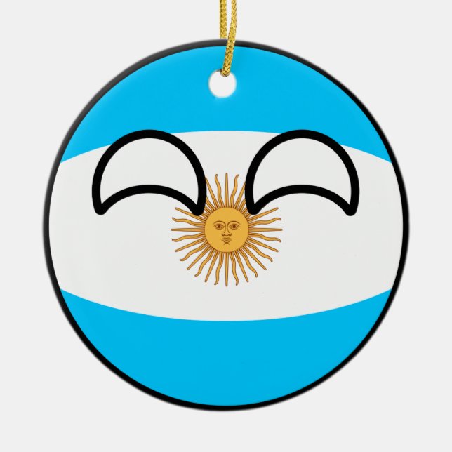 Funny Trending Geeky Argentina Countryball Ceramic Ornament (Front)