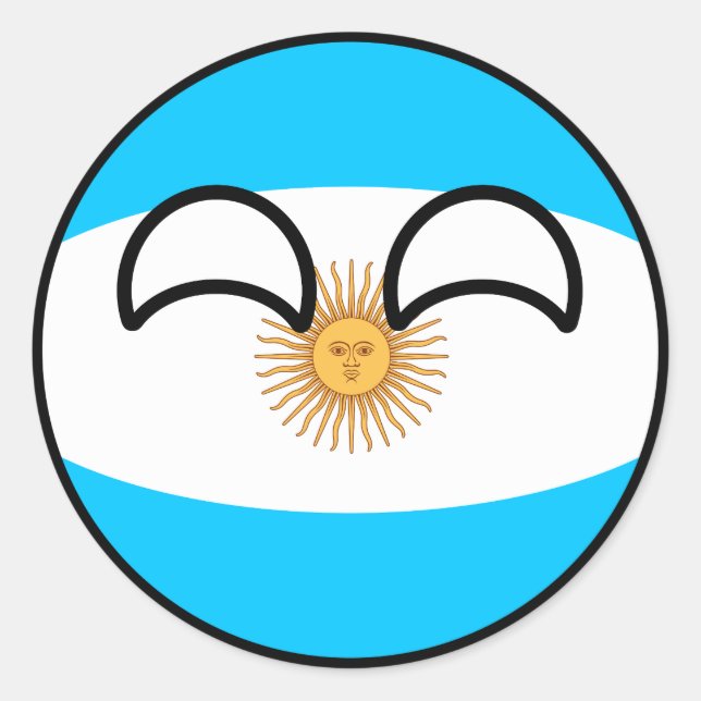 Funny Trending Geeky Argentina Countryball Classic Round Sticker (Front)