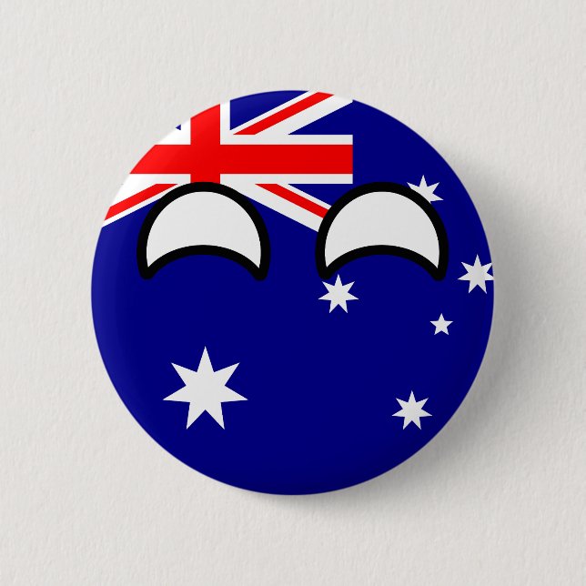Funny Trending Geeky Australia Countryball 2 Inch Round Button (Front)