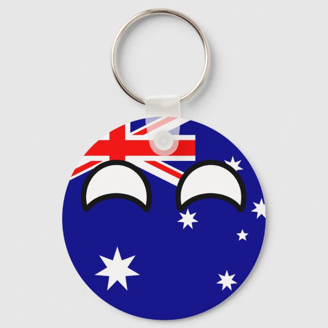 Funny Trending Geeky Australia Countryball Keychain (Front)