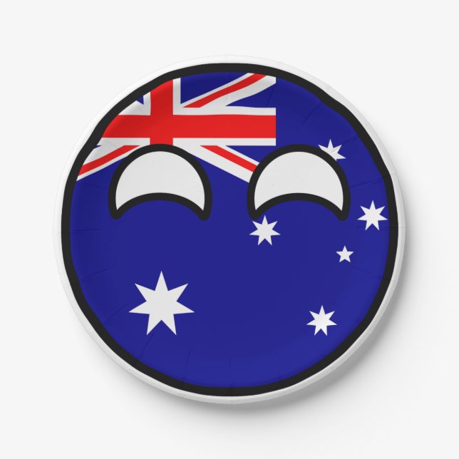 Funny Trending Geeky Australia Countryball Paper Plate (Front)