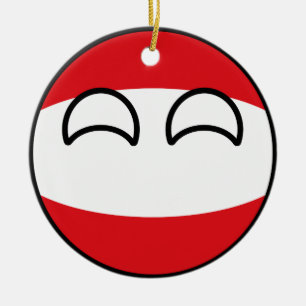 Funny Trending Geeky Austria Countryball Ceramic Ornament