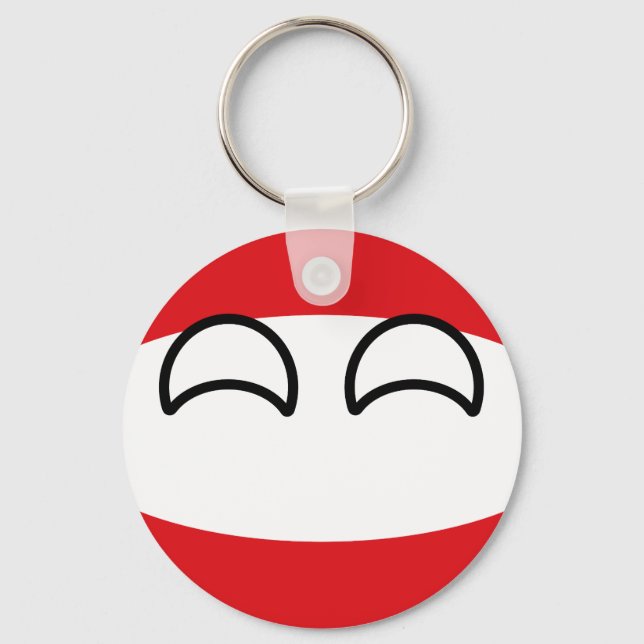 Funny Trending Geeky Austria Countryball Keychain (Front)