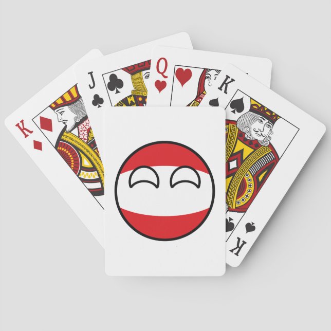 Funny Trending Geeky Austria Countryball Playing Cards (Back)