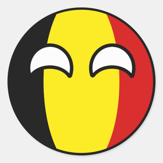 Funny Trending Geeky Belgium Countryball Classic Round Sticker (Front)