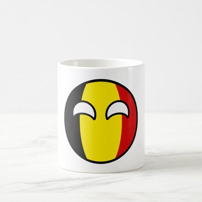 Funny Trending Geeky Belgium Countryball Coffee Mug (Center)