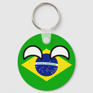 Funny Trending Geeky Brazil Countryball Keychain