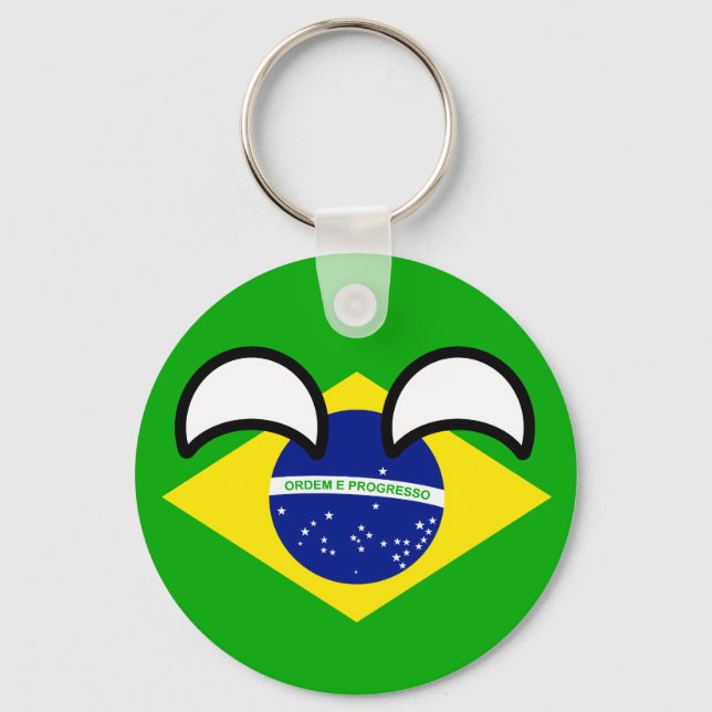 Funny Trending Geeky Brazil Countryball Keychain (Front)