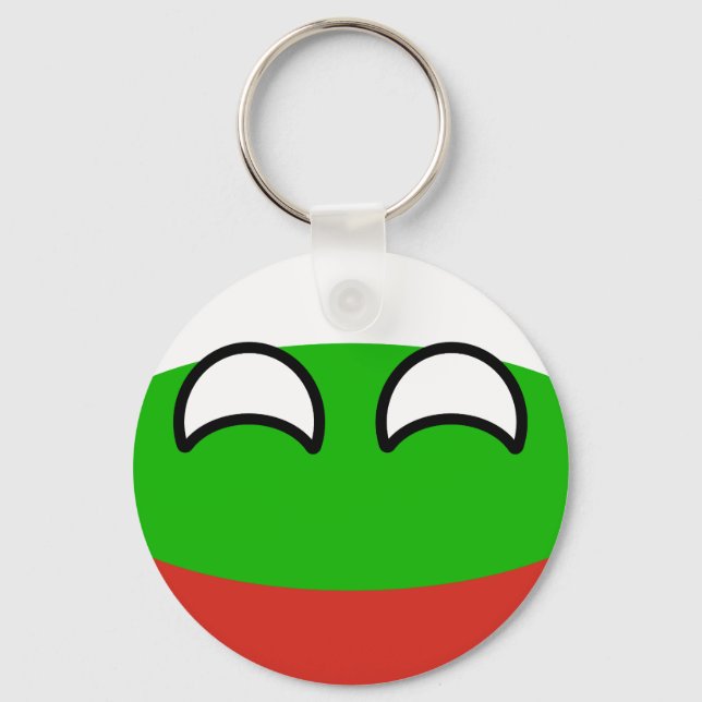 Funny Trending Geeky Bulgaria Countryball Keychain (Front)