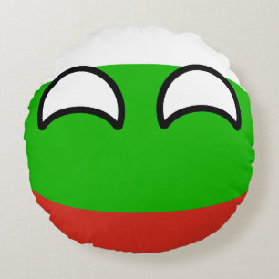 Funny Trending Geeky Bulgaria Countryball Round Pillow