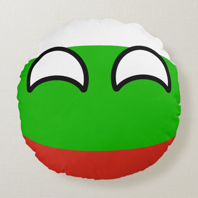 Funny Trending Geeky Bulgaria Countryball Round Pillow (Front)